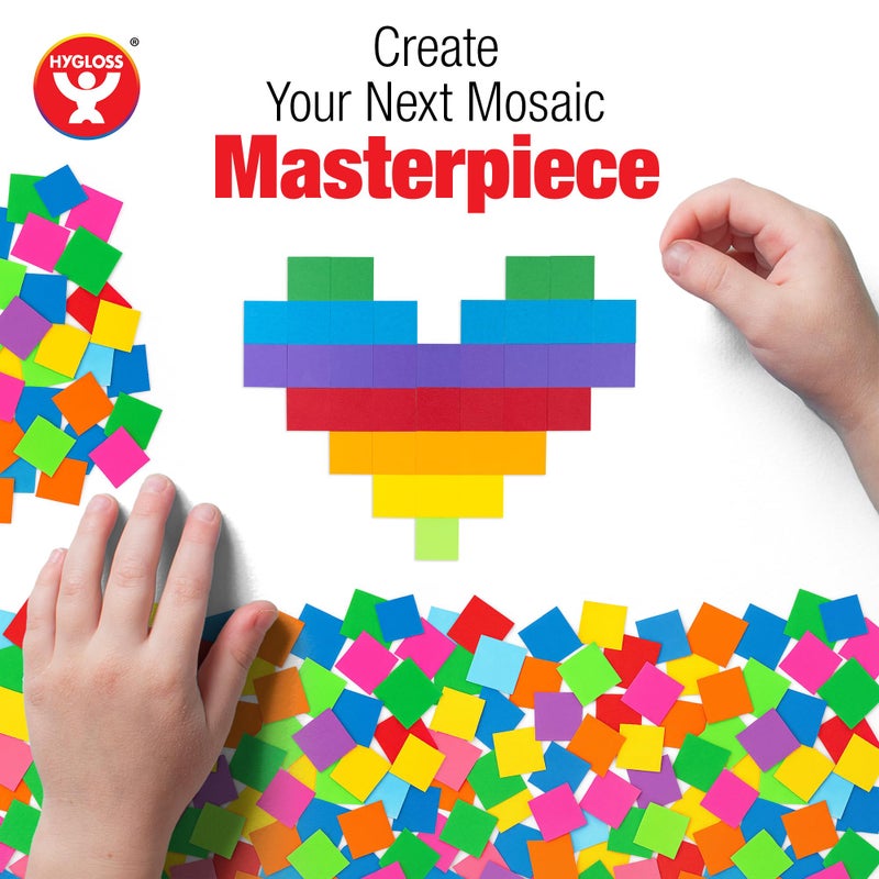 Hygloss 2,000 Pcs Small Cardstock Squares - 1 Inch Papers Squares - Great for Mosaic Crafts, Arts & Crafts, DIY Projects, Classroom Activities & Much More â€“ Double-Sided, Bright Assorted Colors - Image 5